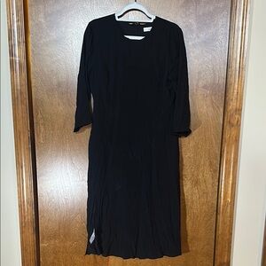 LOFT Black Sheath Dress 3/4 Sleeve Crew Neck